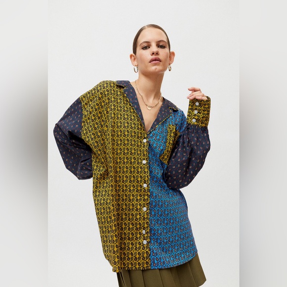 Urban Outfitters Penny PJ Mix Print Shirt - Picture 2 of 8